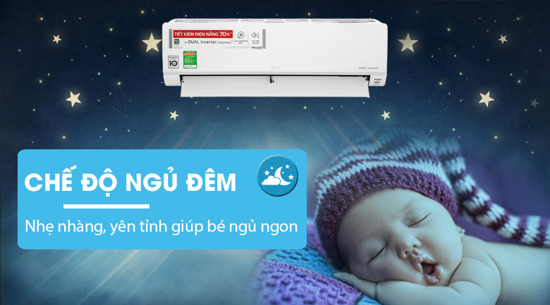 Chế độ ngủ đêm - Điều hòa LG Inverter 12000 BTU V13API1 mang đến giấc ngủ sâu