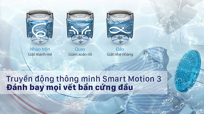 Chuyển động Smart Motion 3-Máy giặt LG Inverter 13 kg T2313VSAB lồng đứng