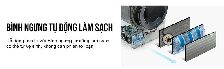 Máy giặt sấy LG Inverter 21kg WT2116SHEG lồng ngang - Tự động làm sạch