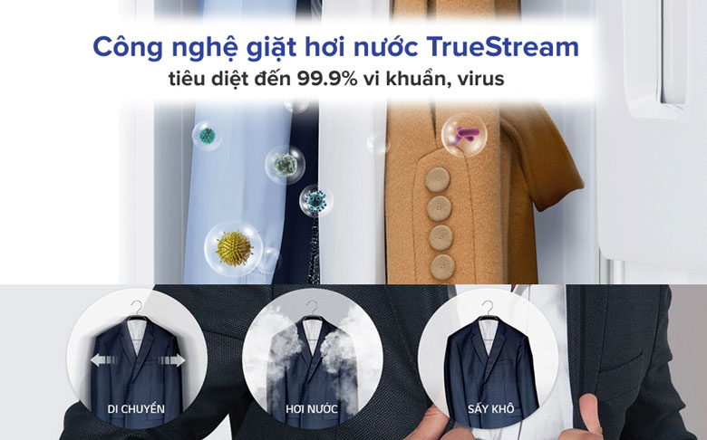 Tủ chăm sóc quần áo thông minh LG S5GOC - Công nghệ TrueSteam chăm sóc quần áo hiệu quả