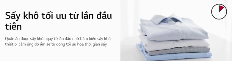 Máy sấy LG DUAL Inverter Heat Pump™ 10.5kg DVHP50P - Sấy khô từ lần đầu tiên