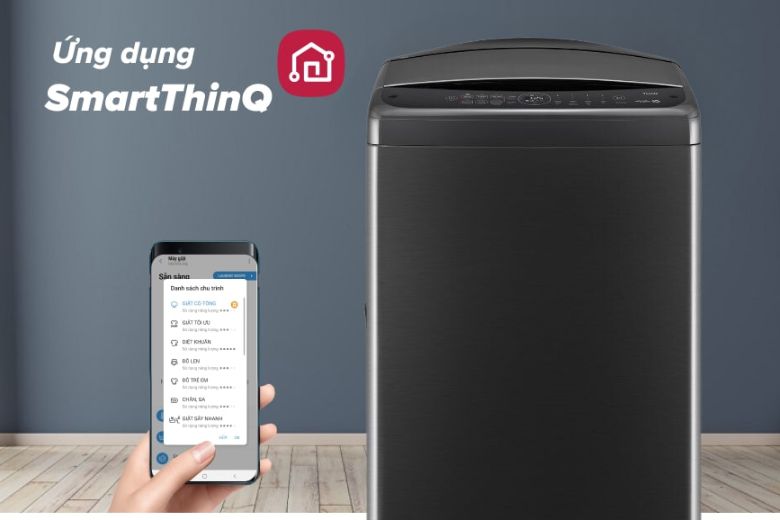Máy giặt LG Inverter 19 kg TV2519SV7J lồng đứng chức năng kết nối với điện thoại thông minh