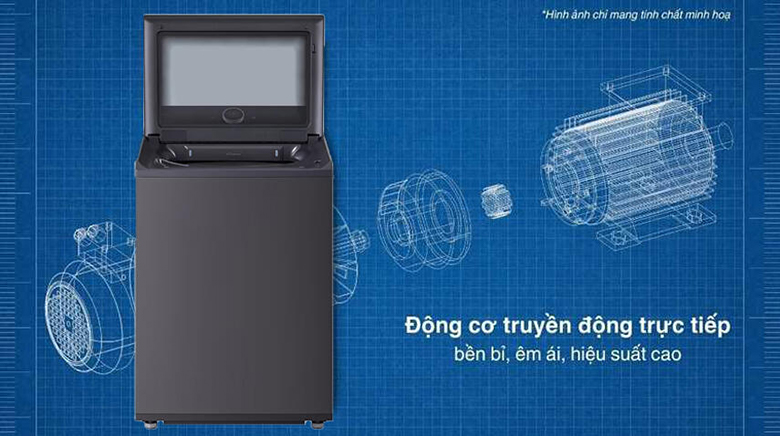 Máy giặt LG AI DD™ Inverter 25 kg TX2725AT9G lồng đứng - Công nghệ Inverter Direct Drive hoạt động yên tĩnh, giảm thiểu tiếng ồn