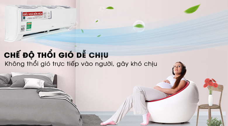 Chế độ thổi gió dễ chịu - Điều hòa LG 2 chiều Inverter 18000BTU B18END