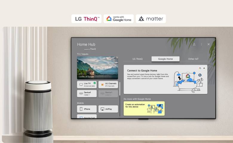 Smart TV LG OLED evo AI C5 4K 83 inch OLED83C5PSA - Kết nối thông minh qua LG ThinQ