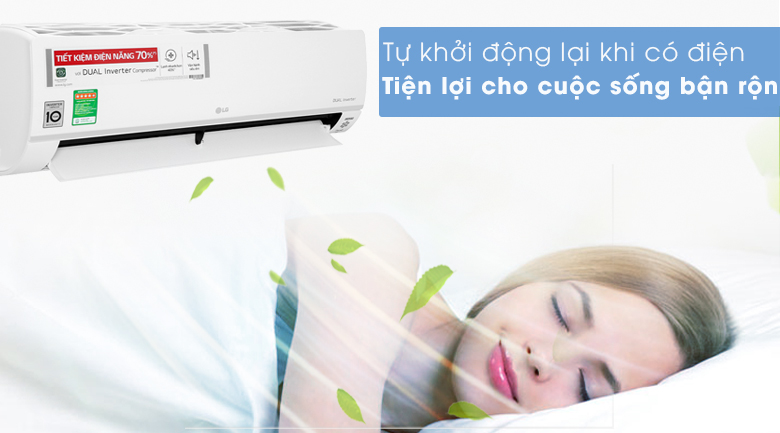 Tự khởi động lại khi có điện - Điều hòa LG 1 chiều Inverter 9200 BTU V10API1