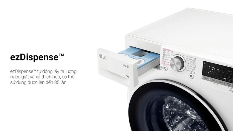 Máy giặt LG Inverter 11kg FV1411S4WA lồng ngang - Tự động phân bổ nước giặt