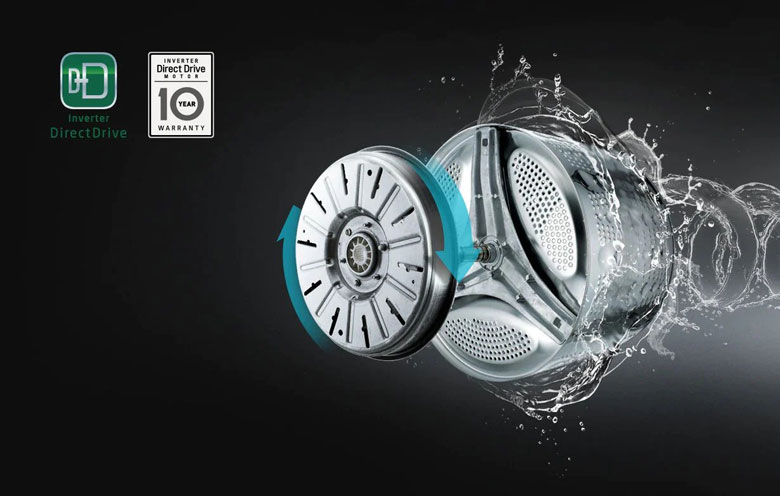 Máy giặt LG FV1412S3B 12kg - Động cơ truyền động trực tiếp mạnh mẽ & êm ái