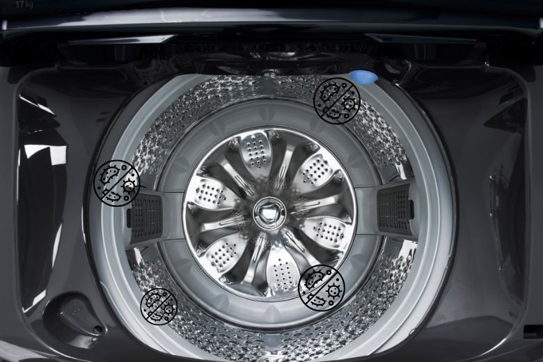 Máy giặt LG Inverter 15 kg TV2515DV5J lồng đứng - Vệ sinh lồng giặt loại bỏ vi khuẩn