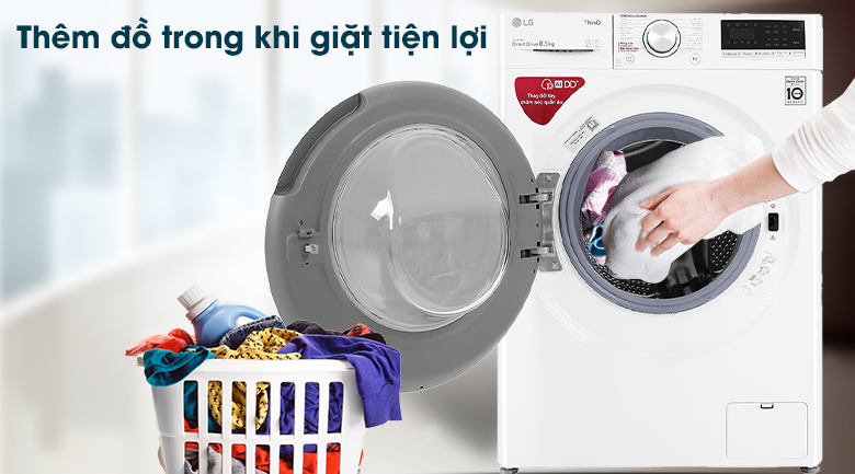 Tính năng Add Item -Máy giặt LG AI DD 8.5 kg FV1408S4W lồng ngang