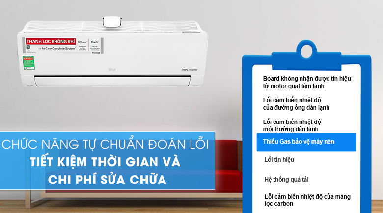 Tự chuẩn đoán lỗi thời gian sửa chữa V10APFUV điều hoà LG