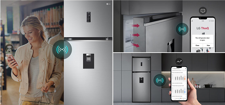 Tủ lạnh LG Inverter 394 lít GN-D392PSA kết nối wifi 