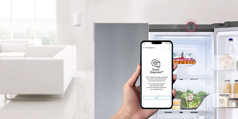 Tủ lạnh LG Inverter 649 lít GR-B257WB có chức năng chẩn đoán thông minh