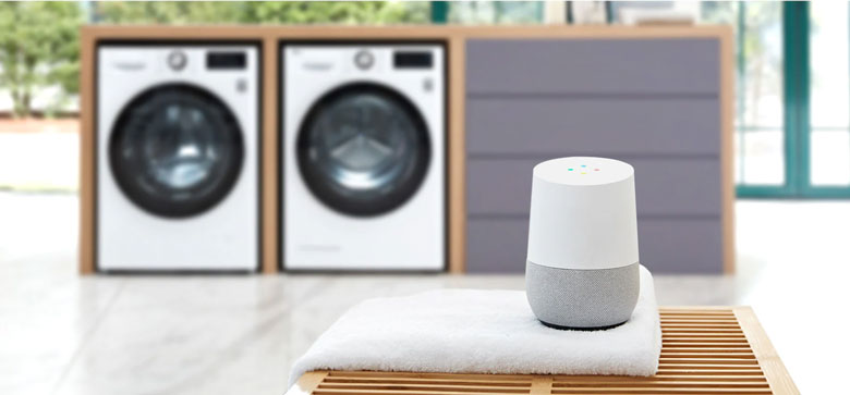 Máy giặt sấy LG FV1411D4W Inverter 11kg lồng ngang - Kết nối, điều khiển bằng giọng nói