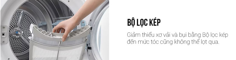 Máy sấy LG DVHP50B - Bộ lọc kép sạch x2
