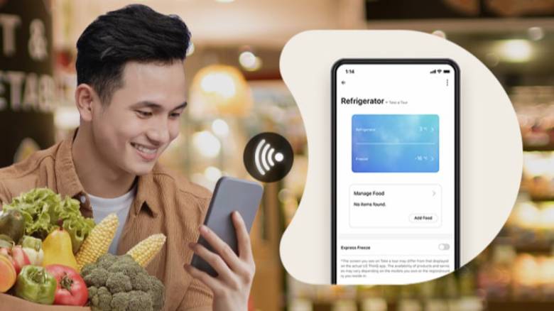 Tủ lạnh LG LFD61BLGAI có khả năng kết nối wifi và điều khiển từ xa