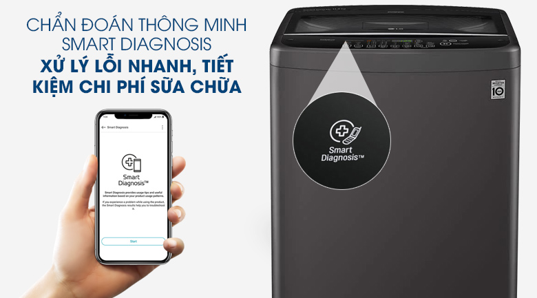 chức năng chẩn đoán thông minh-Máy giặt LG Inverter 11.5 kg T2351VSAB lồng đứng